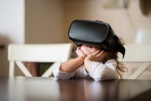 kid wearing vr, virtual reality, technology trend